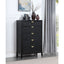 Mason - 5 Drawer Chest With Fluted Design - Black
