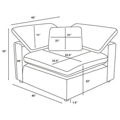 Segoura - 5 Piece Upholstered Modular Sectional With Reclined Back Pillows - Gray