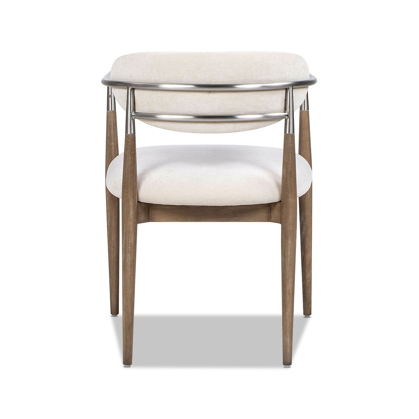 Artemis - Mixed Material Upholstered Dining Arm Chair - Warm White