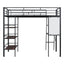 Loft Metal Bed With 3 Layers Of Shelves And Desk, Stylish Metal Frame Bed With board