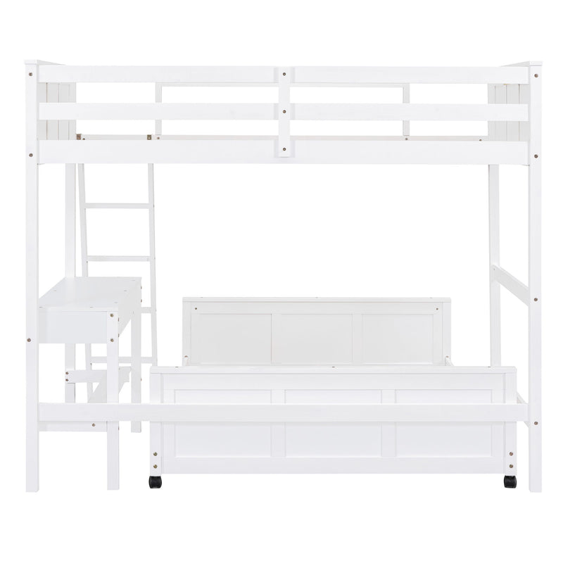 Full Over Full Bunk Bed With Desk