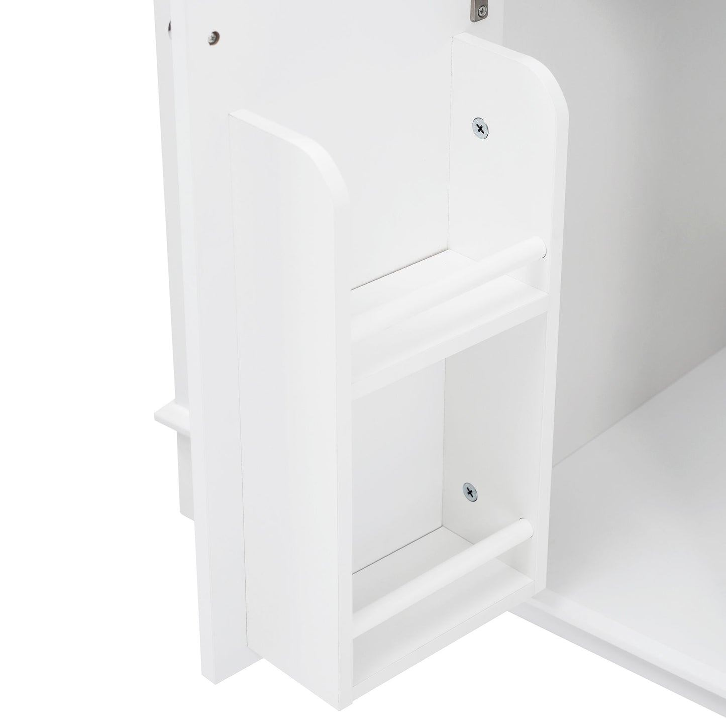 Bathroom Vanity Cabinet Only, 6 Soft Close Drawers & Double Doors With 2 Tier Shelves - White