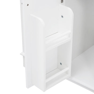 Bathroom Vanity Cabinet Only, 6 Soft Close Drawers & Double Doors With 2 Tier Shelves - White