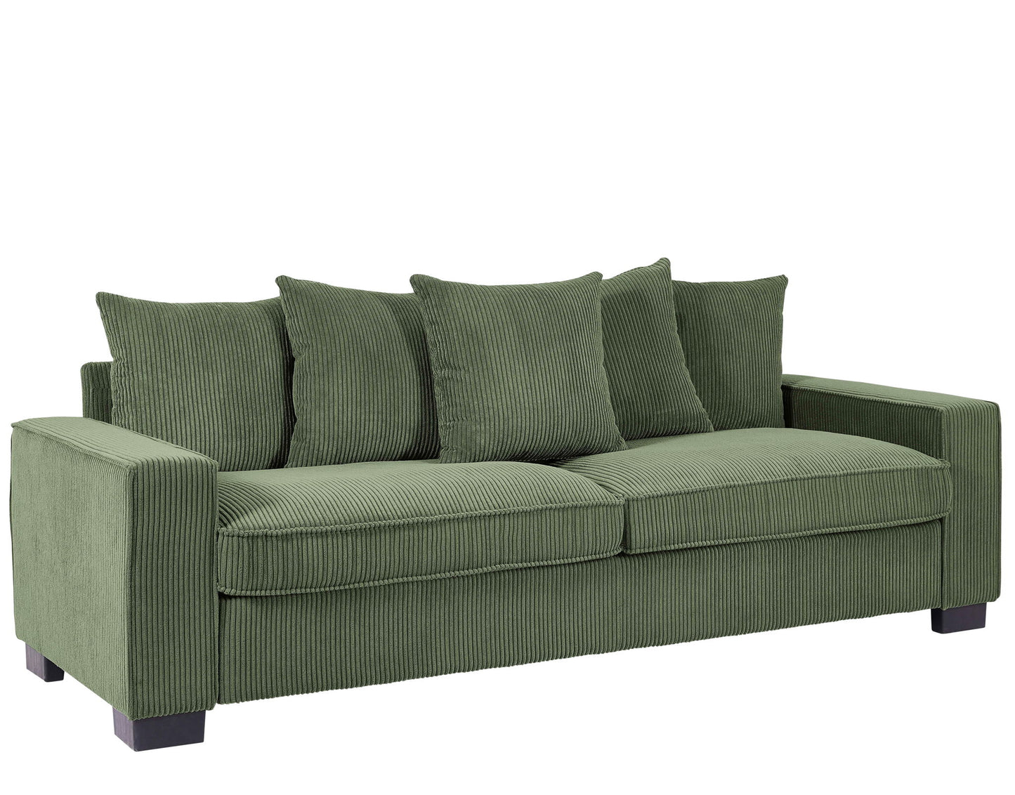 Luxe Sofa With 5 Matching Toss Pillows, Sleek Design, Spacious And Comfortable 3 Seater Couch
