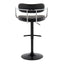 Demi - Contemporary Adjustable Height Barstool With Swivel With Rounded T Footrest (Set of 2)