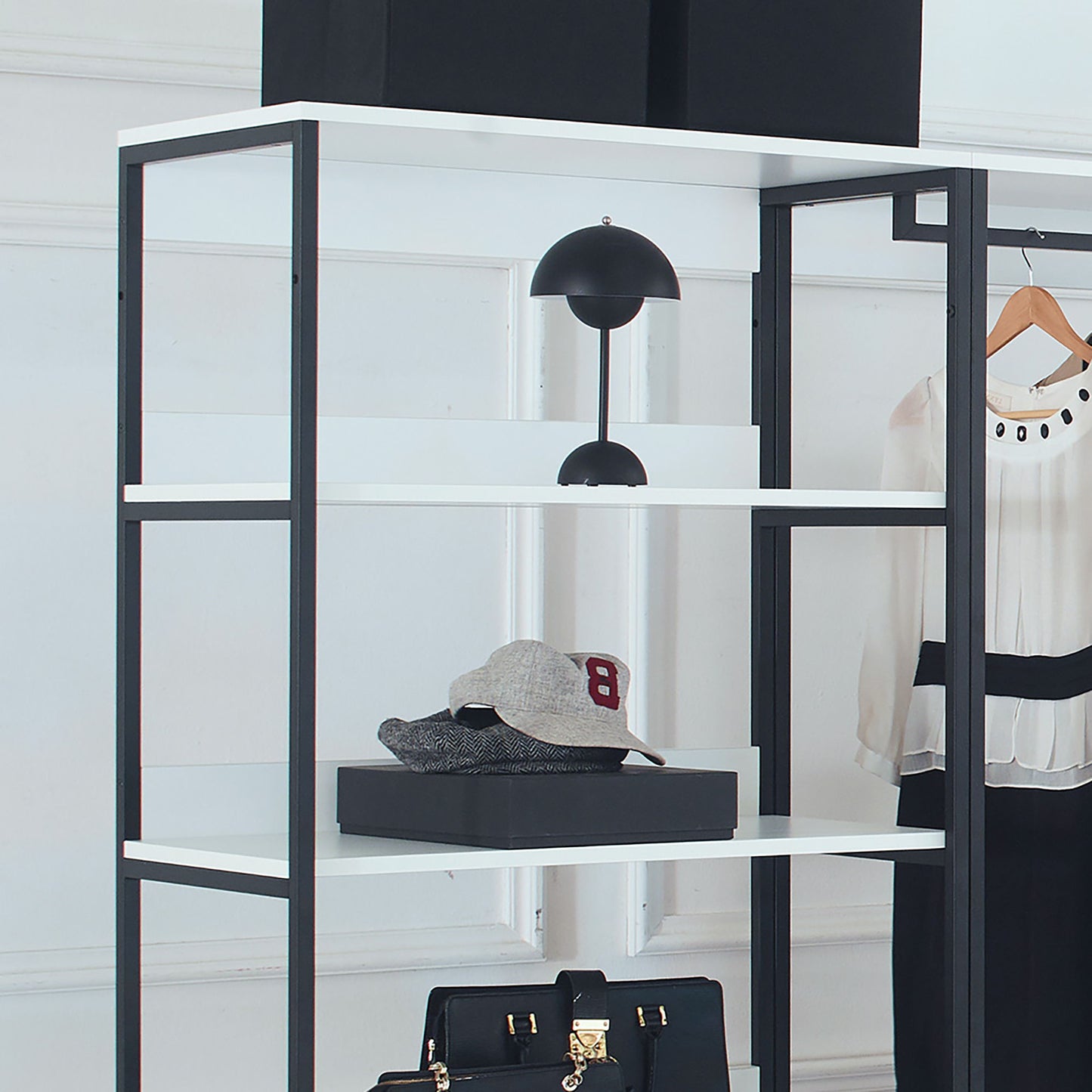 Fiona - Freestanding Walk-In Closet System, Extra Storage Space - White