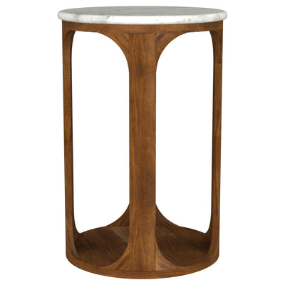 Eaton - Round Side Table - Brown / White