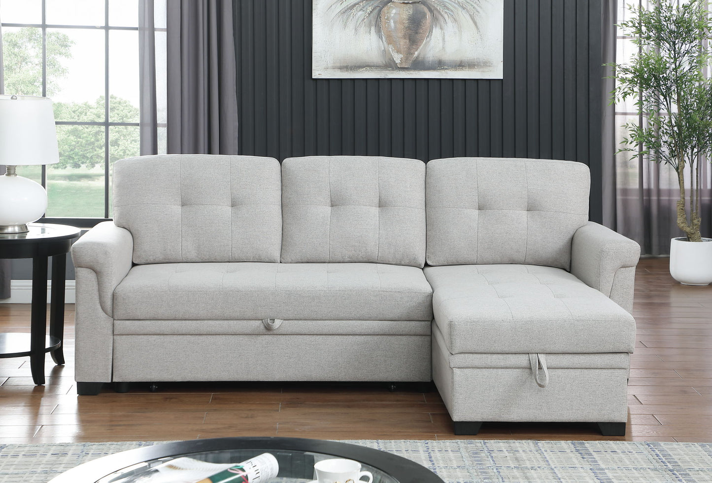 Lucca - Reversible Sleeper Sectional Sofa With Storage Chaise