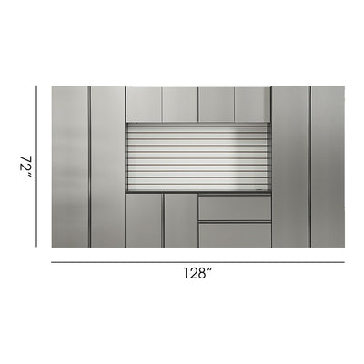 Nova Series - Garage Cabinet Set A With Soft Closing Doors - Metallic Gray