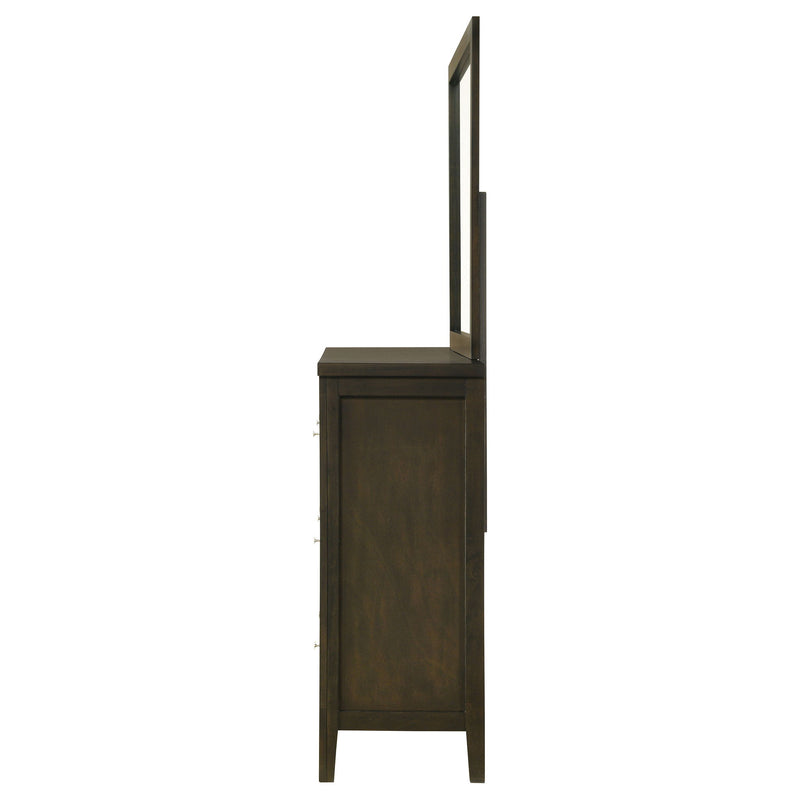 Clement - 6 Drawer Dresser With Mirror - Dark Coffee