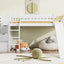 Loft Stairway Bed With 2 Drawers, Convertible Ladder And Slide