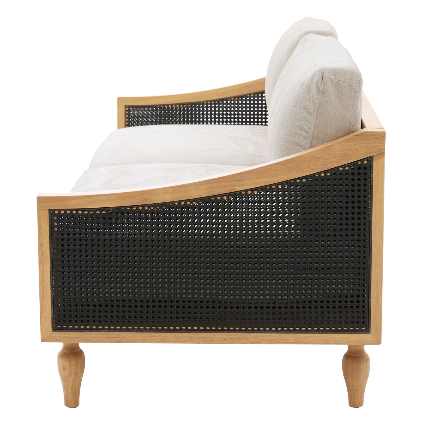 3 Seater Sofa With Rattan Armrests