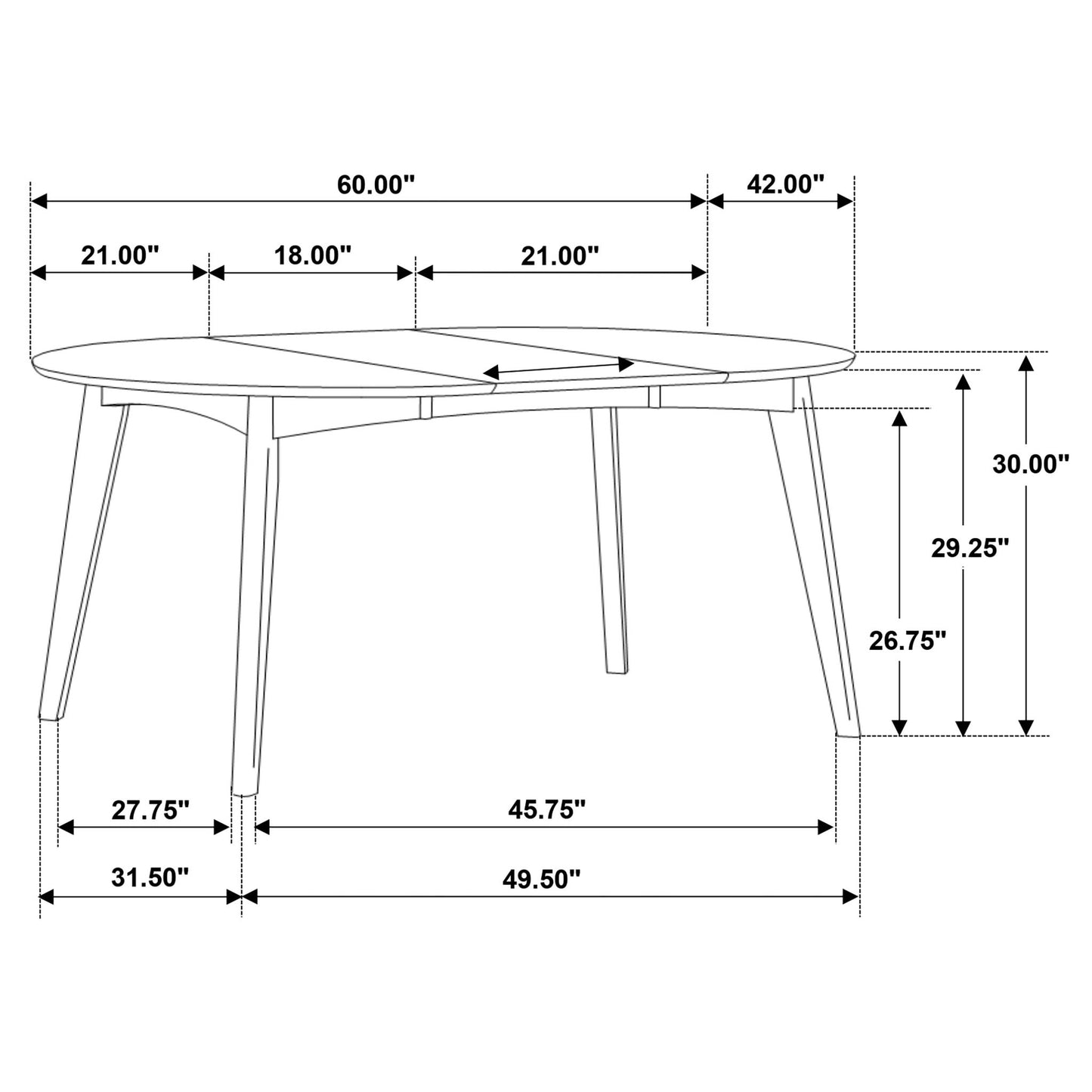 Thomson - Oval Dining Table With Removable Leaf - Walnut