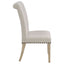 Upholstered Dining Chair With Rolled Edge Seat Back (Set of 2) - Beige
