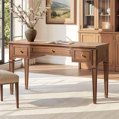 Dauphin - 3 Drawer Executive Desk - Brown