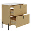 Fluted Bathroom Vanity With Ceramic Sink, Freestanding Design