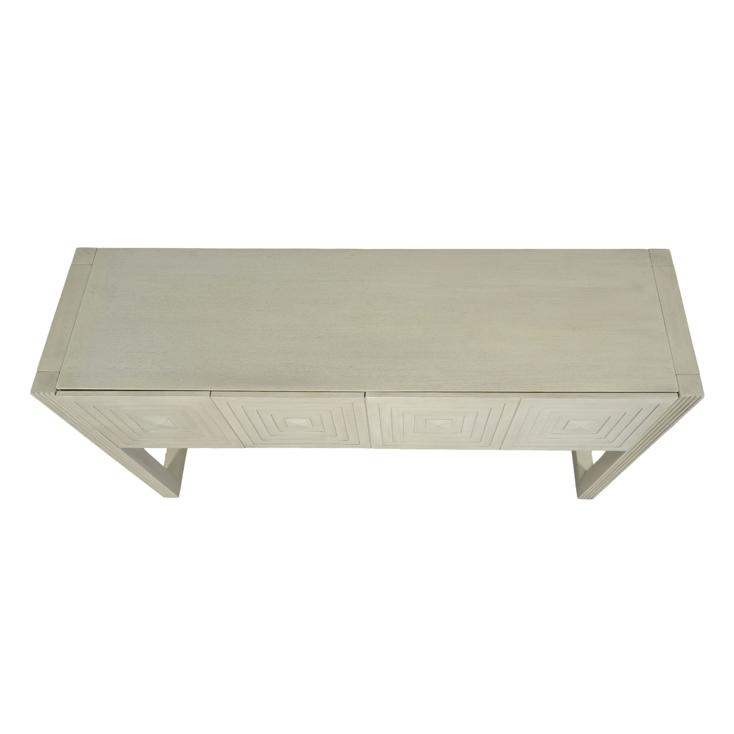 Geometric Carved Console Table With 3 Soft Close Drawers