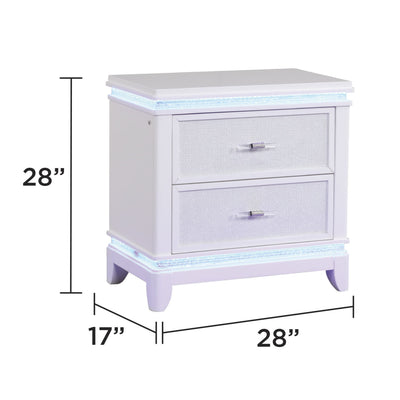 Opium - 2 Drawer Nightstand - White