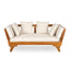Outdoor Patio Daybed Sofa, 3 Seat Sofa With Foldable Arm 4 Back Pillows