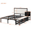Platform Bed With 2 Tier Storage Shelves, Storage Cabinet