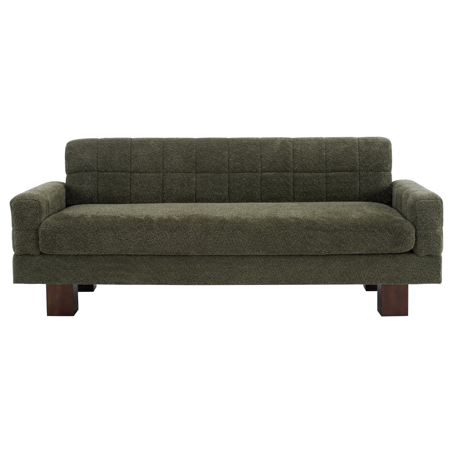 Modern Loveseat Sofa, 2 Seater With Square Arms For Living Room