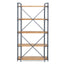 Yorktown - Industrial 5 Shelf Bookcase With Metal Pipework And Solid Fir - Natural