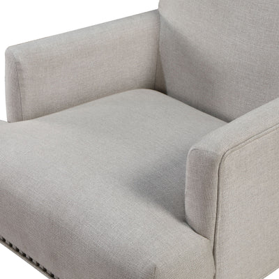 Alice - Upholstered Arm Chair With Nailheads - Beige