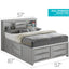 Modern Design Storage Bed With Bookcase Headboard