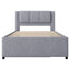 Upholstery Platform Bed With Trundle, Trundle Can Be Flat Or Erected
