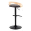Grotto - Contemporary Adjustable Barstool With Swivel & Rounded T Footrest (Set of 2)