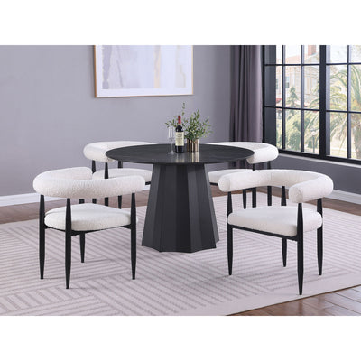 Notting - Upholstered Dining Arm Chair (Set of 2) In And Open C Shaped Backrest - Cream
