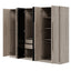 6 Doors Wardrobe Storage For Bedroom, With 2 Drawers Inside - Black / Nature