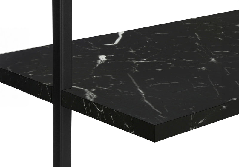Bookshelf, Bookcase, Etagere, Ladder, 5 Tier, For Office, Marble Look Contemporary & Modern - Black