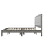 Mid Century Modern Platform Bed With Upholstered Headboard