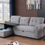Upholstered Pull Out Sectional Sofa With Chaise