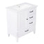 30" Bathroom Vanity With Sink, 3 Drawers, Adjustable Feet