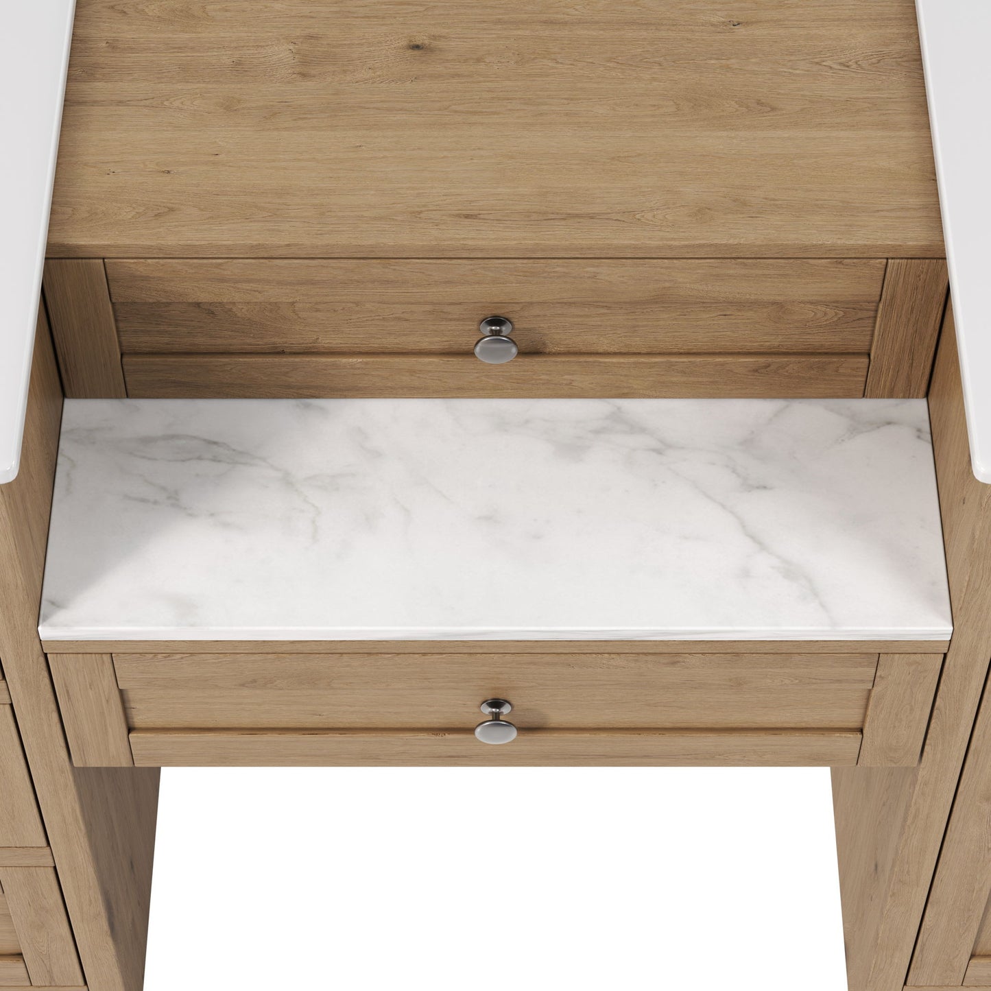 Double Sink Bathroom Vanity With Countertop, 2 Ceramic Sinks, 6 Drawers, Soft Close Design