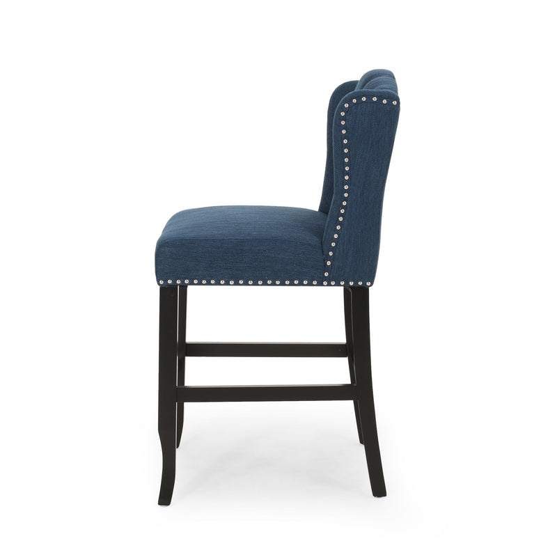 Vienna - Fabric Tufted Counter Stool With Nailhead Accents (Set of 2)