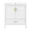 Elegant Fluted Bathroom Vanity With Sink, Soft Close Doors & Drawer
