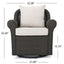Amaya - Outdoor Swivel Rocker Chair With Water Resistant Cushions - Brown / Beige