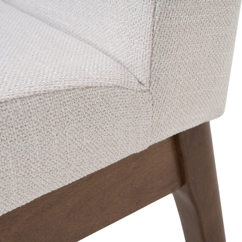 Sillas de comedor con asiento y respaldo tapizados (Juego de 2) - Beige claro / Nogal