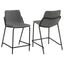 Counter Height Stools With Footrest (Set of 2) - Gray / Black