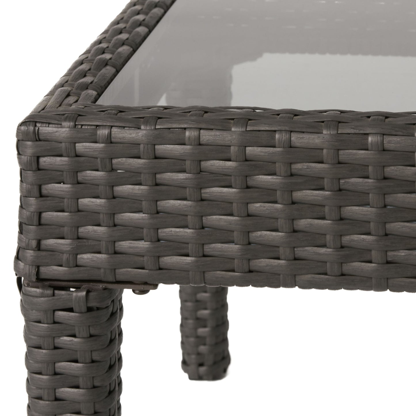Contemporary Antibes Loveseat & Table Set Outdoor - Gray