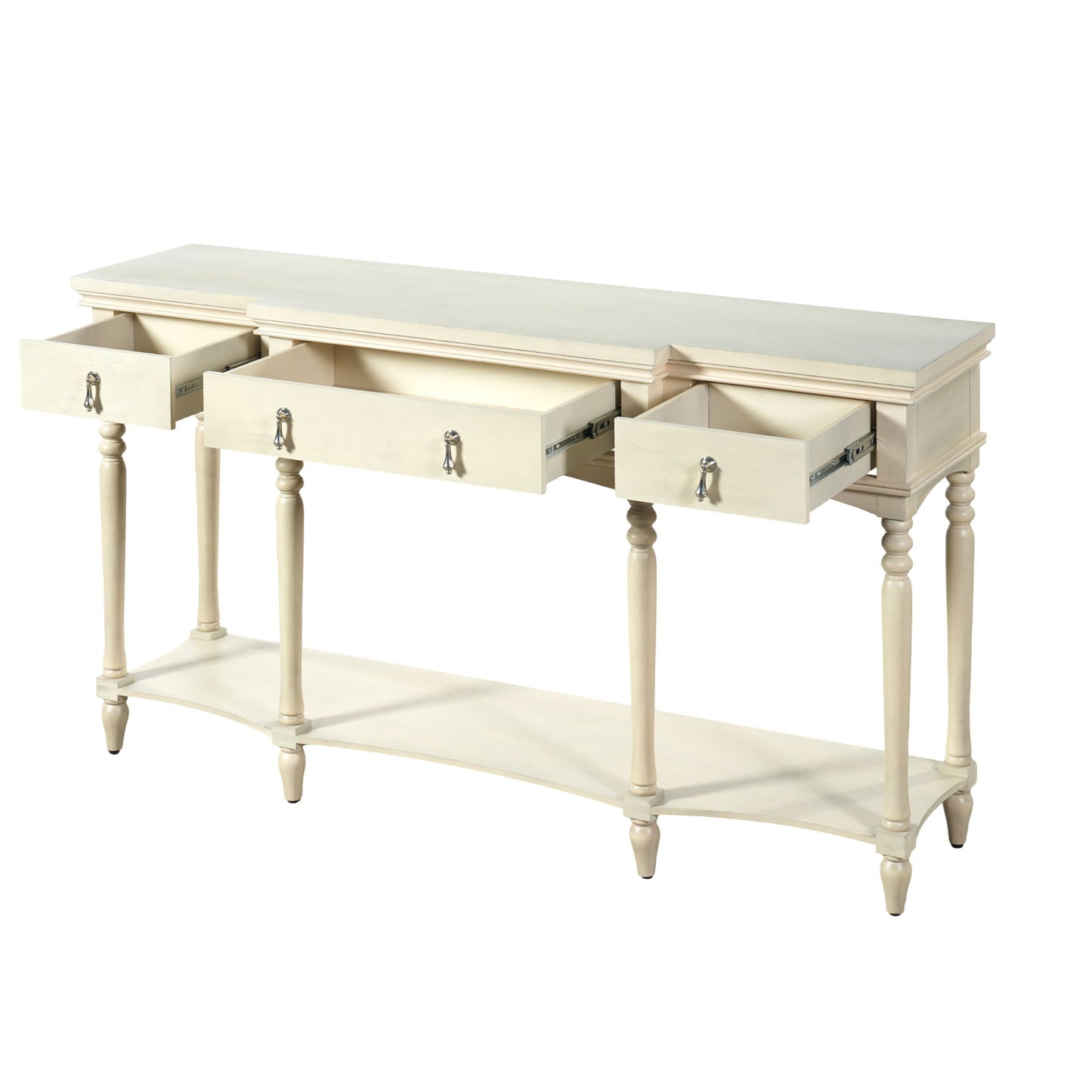 Retro Console Table With 3 Soft Close Drawers