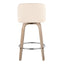 Toriano - Modern Design Fixed Height Counter Stool With Swivel With Round Footrest (Set of 2)
