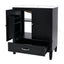 Vintage Style 30" Bathroom Vanity With Sink, Multi Functional Storage, Soft Closing Door - Black