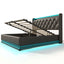Upholstered Bed, 360 Surround LED Function, Remote Control, Hydraulic Storage Bed With USB, Type-C Charging (Without Mattress)