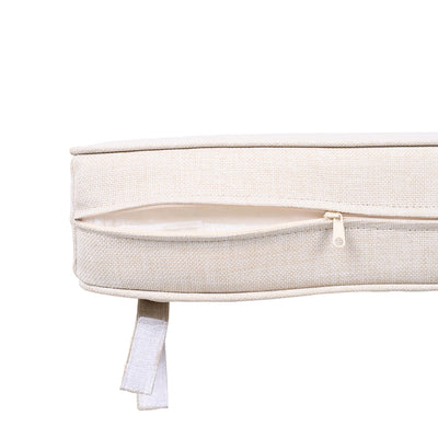 Outdoor Club Chair With Rope Arm And Cushions - Beige / Teak