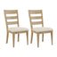 Upholstered Dining Chair With Ladder Back Design (Set of 2)