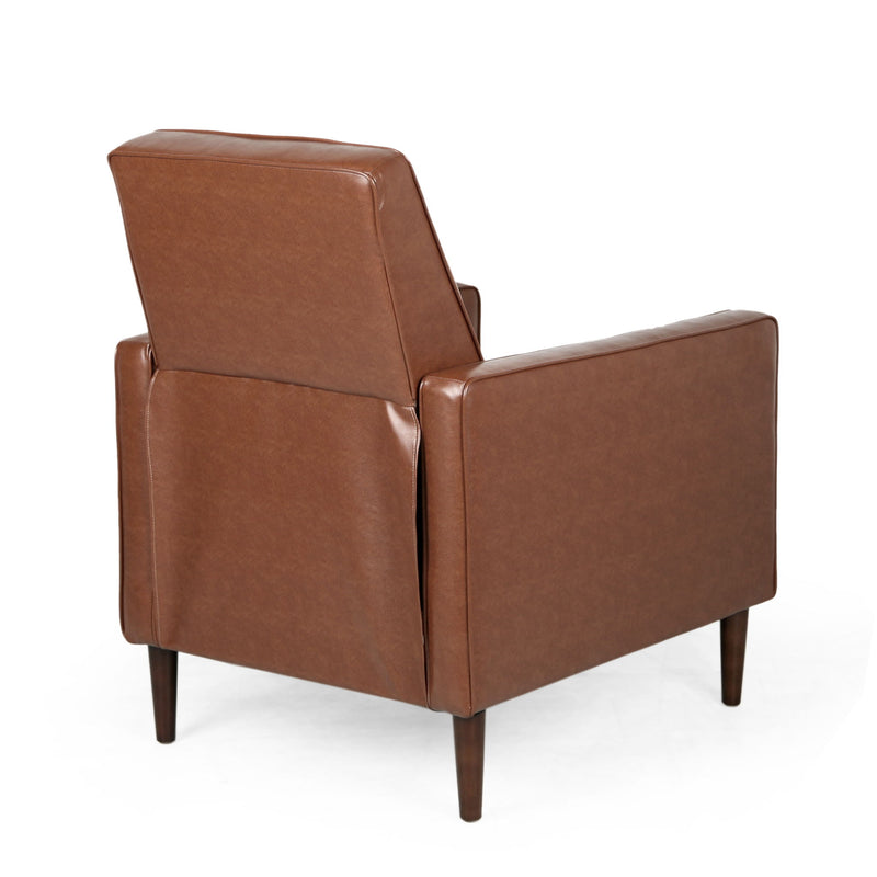 Mid-Century Modern Recliner With Button Tufted Waffle Stitch